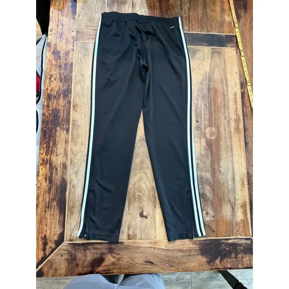 Adidas Essentials Men's Black Stripes Tricot Track Sweatpants Size Large